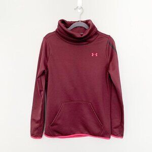5/$25 Under Armour long sleeve maroon collared sweatshirt with thumb holes